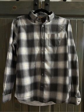 Classic Men's Black & Gray Plaid Button-Down Shirt